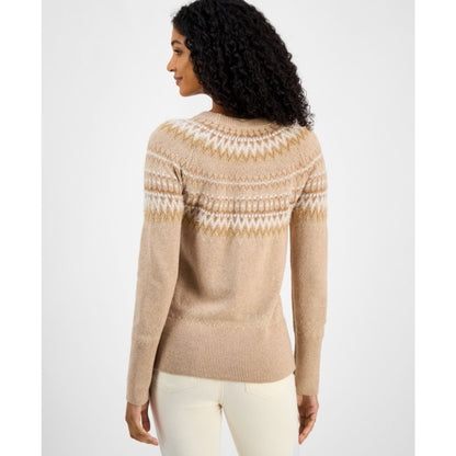 Tommy Hilfiger Women's Round-Neck Long-Sleeve Fair Isle Sweater