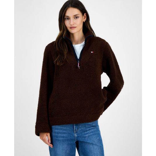 Tommy Hilfiger Women's Quarter-Zip Faux-Sherpa Jacket