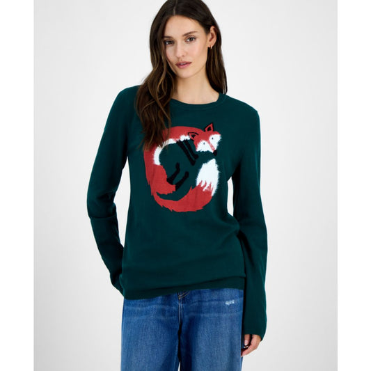 Tommy Hilfiger Women's Cotton Winter Fox Crewneck Sweater