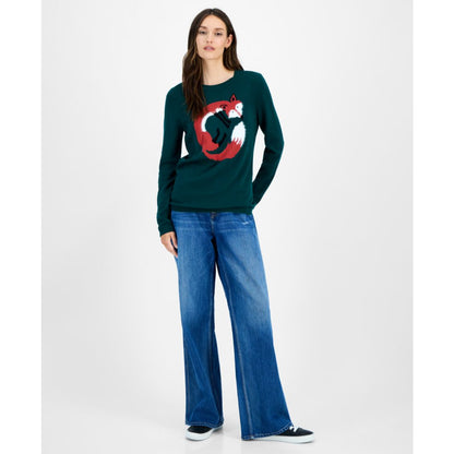 Tommy Hilfiger Women's Cotton Winter Fox Crewneck Sweater