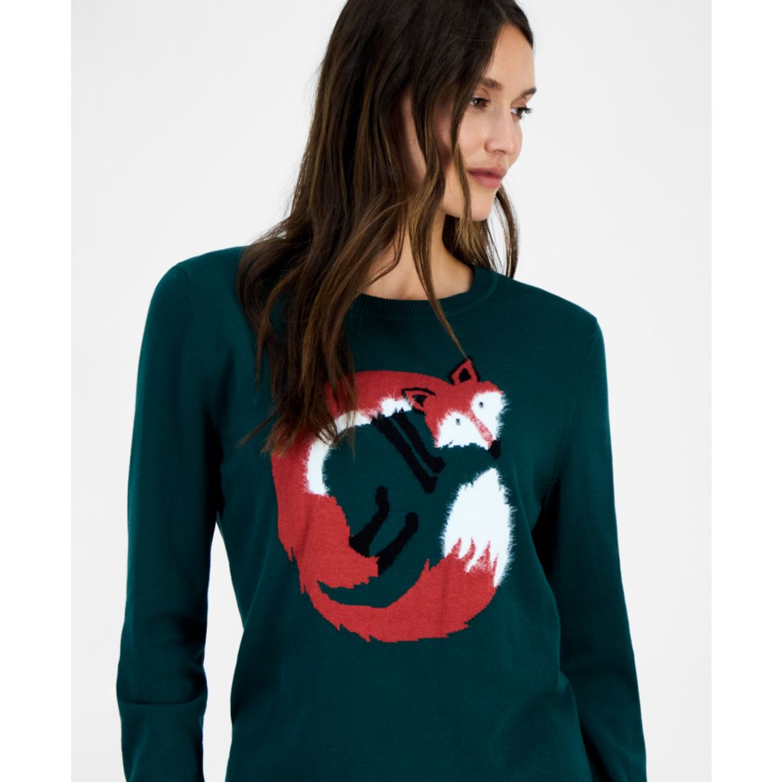 Tommy Hilfiger Women's Cotton Winter Fox Crewneck Sweater