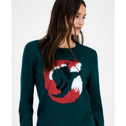 Tommy Hilfiger Women's Cotton Winter Fox Crewneck Sweater