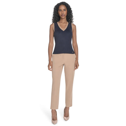 Tommy Hilfiger Women's Sleeveless Tipped Sweater - Midnight/ Tigers Eye