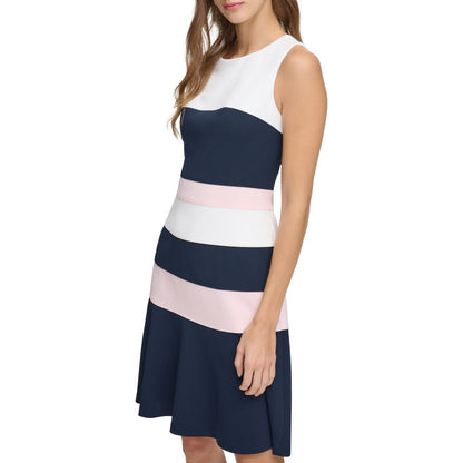 Tommy Hilfiger Women's Colorblocked Scuba Crepe Sleeveless Dress