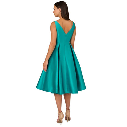 Adrianna Papell Boat-Neck A-Line Dress