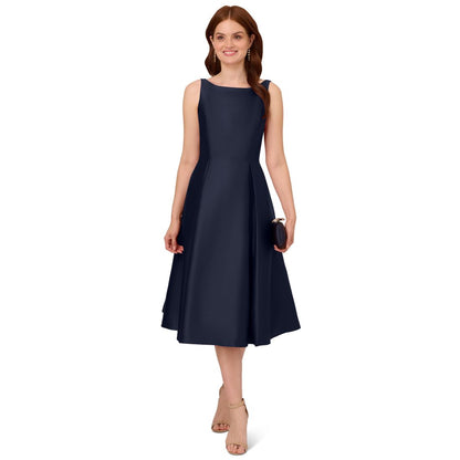 Adrianna Papell Boat-Neck A-Line Dress