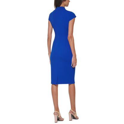 Calvin Klein Women's V-Neck Cap Sleeve Work Sheath Dress