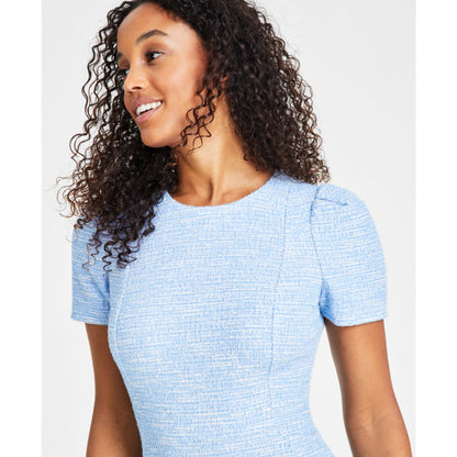 Calvin Klein Women's Tweed Short-sleeve Sheath Mini Dress