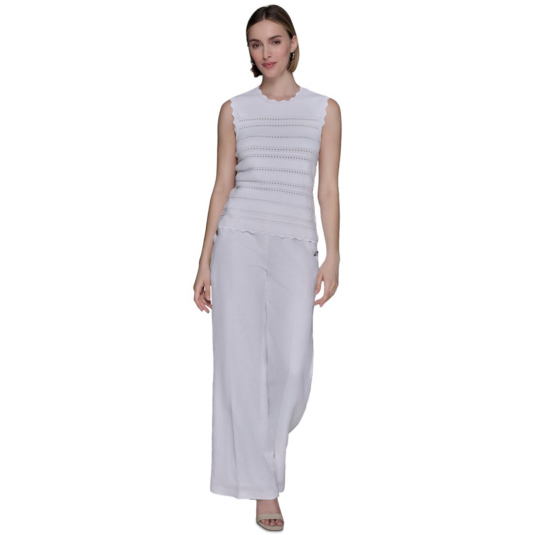 Karl Lagerfeld Paris Women's Scalloped-Trim Sweater
