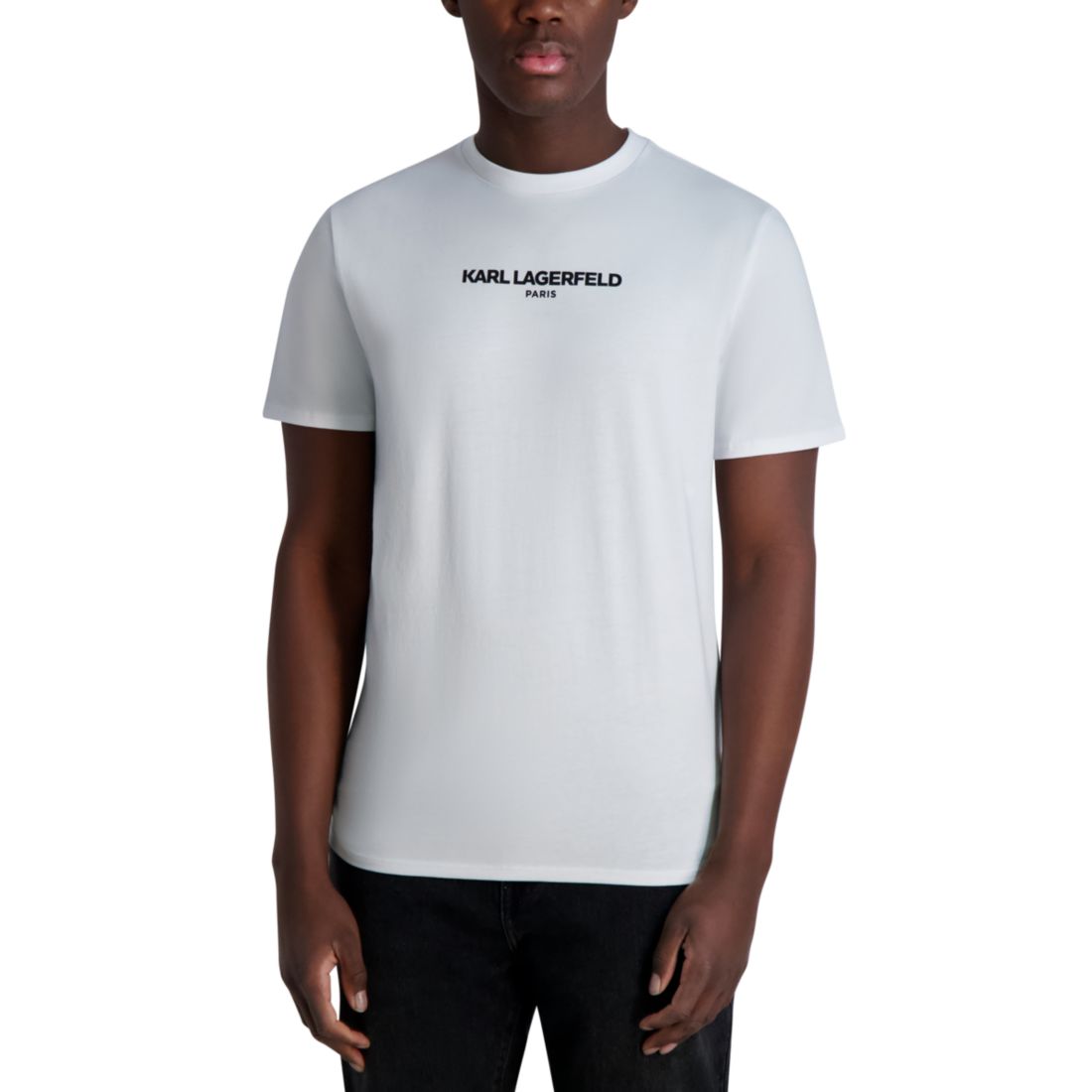 Karl Lagerfeld Paris Men's Short Sleeve Crewneck Logo T-Shirt