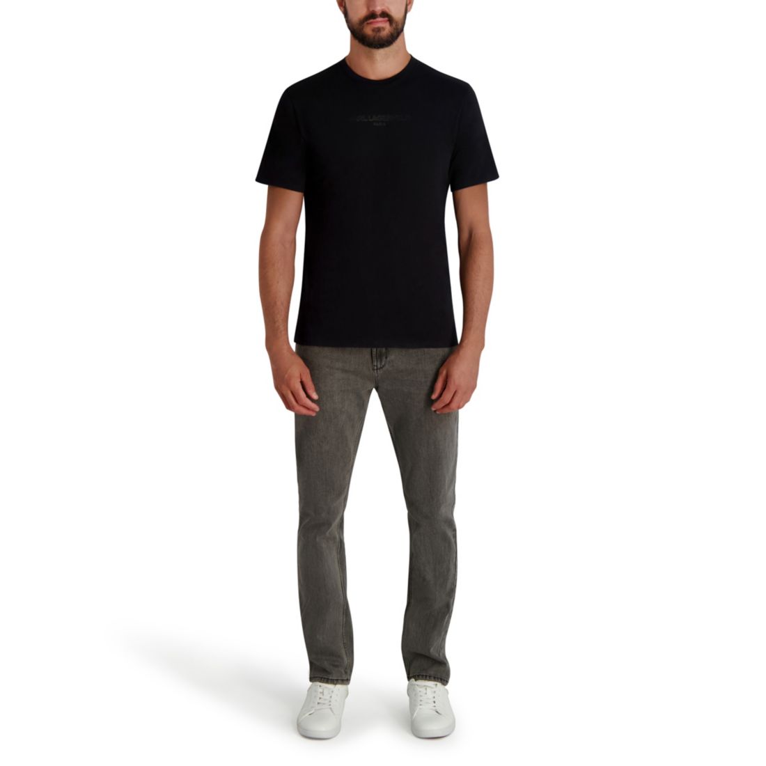 Karl Lagerfeld Paris Men's Short Sleeve Crewneck Logo T-Shirt