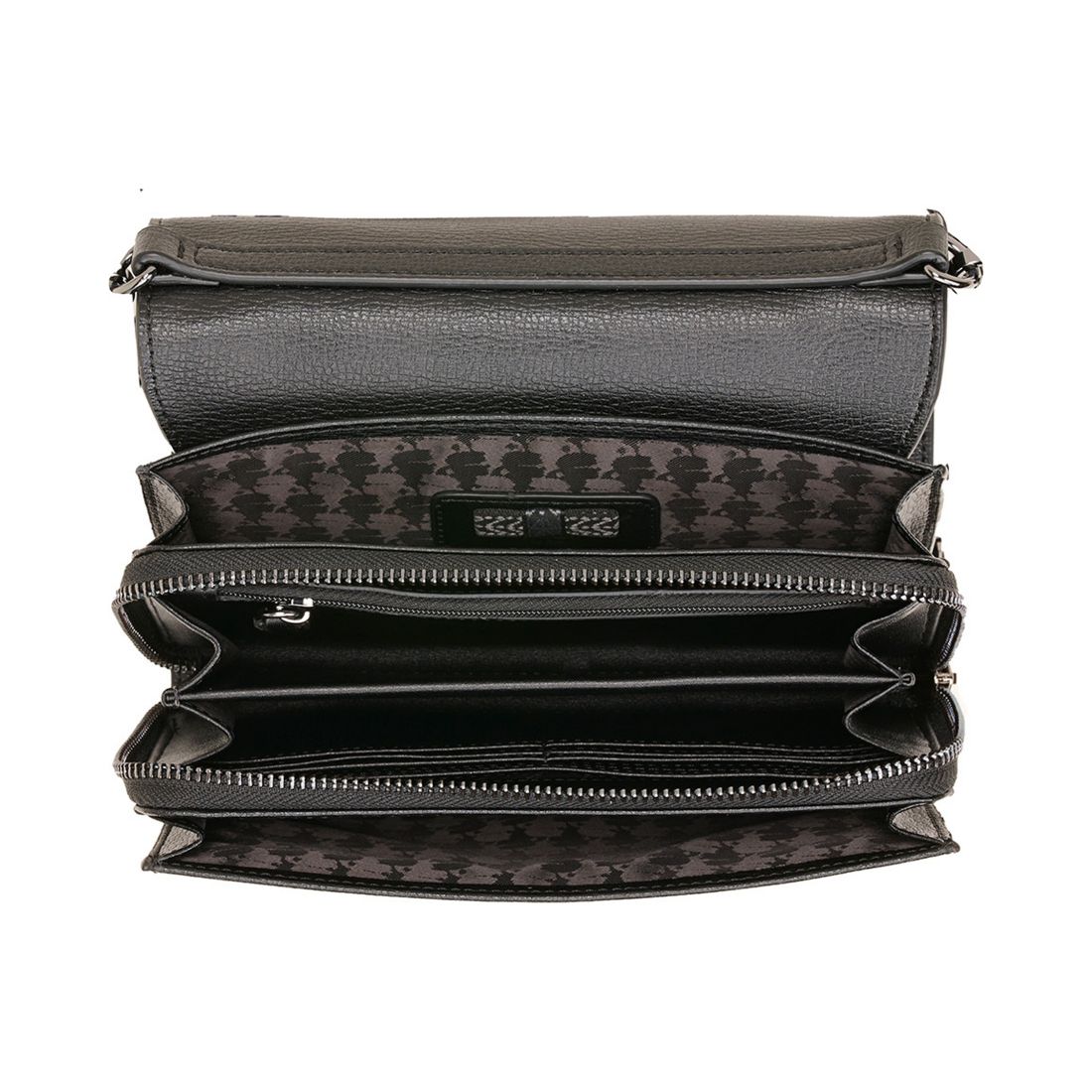 Karl Lagerfeld Paris Lourdes Crossbody with Cate Pins - Black W/ Kpins