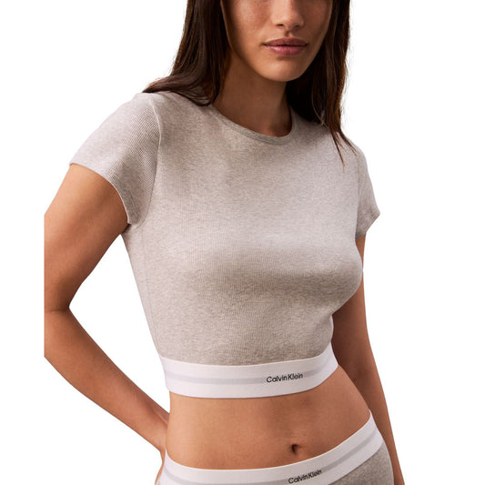 Calvin Klein Women's Ribbed Cropped Tee QS7349