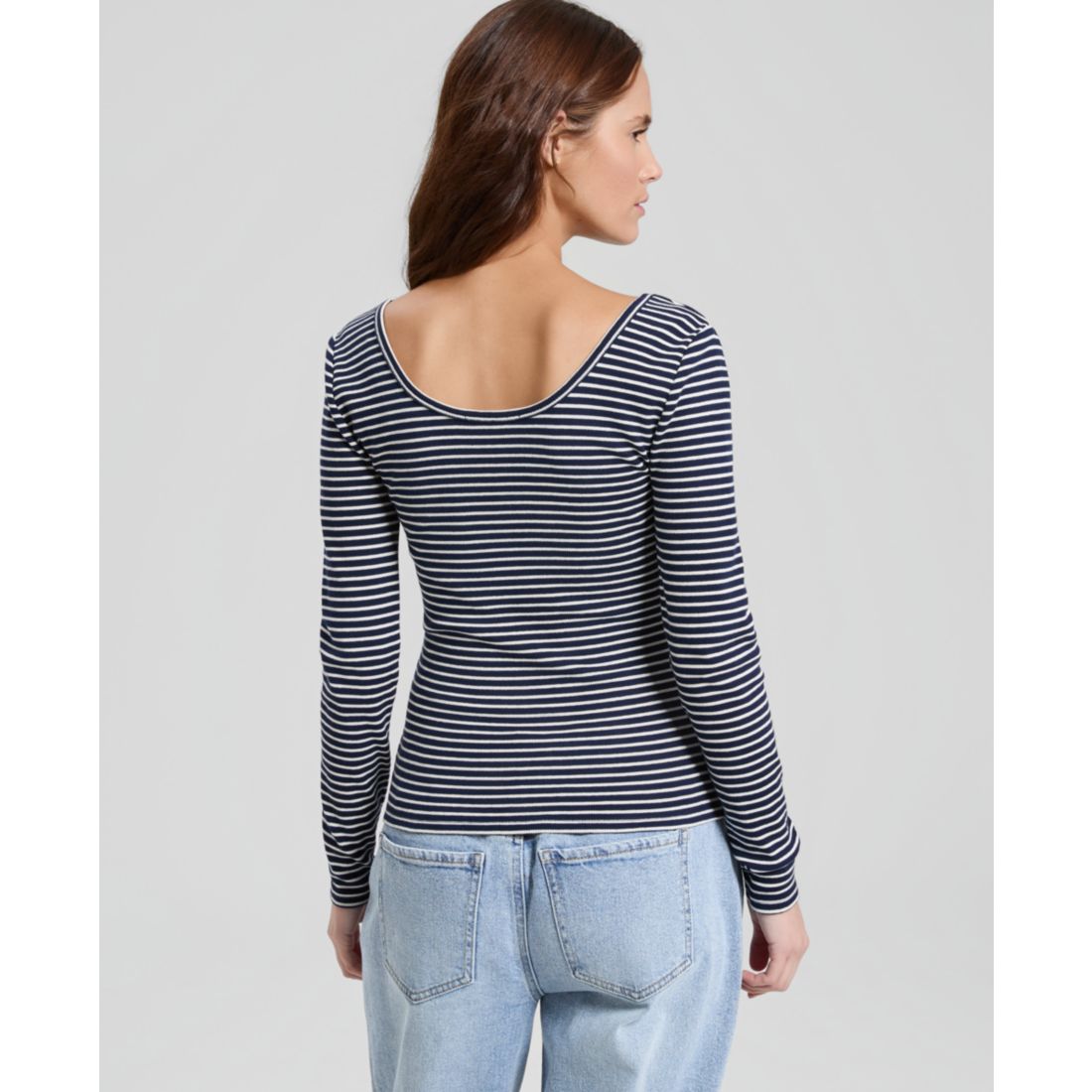 And Now This Women's Striped Double-Scoop Top, Macy's Exclusive
