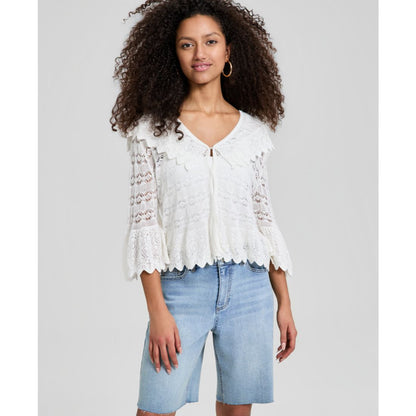 And Now This Women's Pointelle-Knit Cape-Back Cardigan, Macy's Exclusive