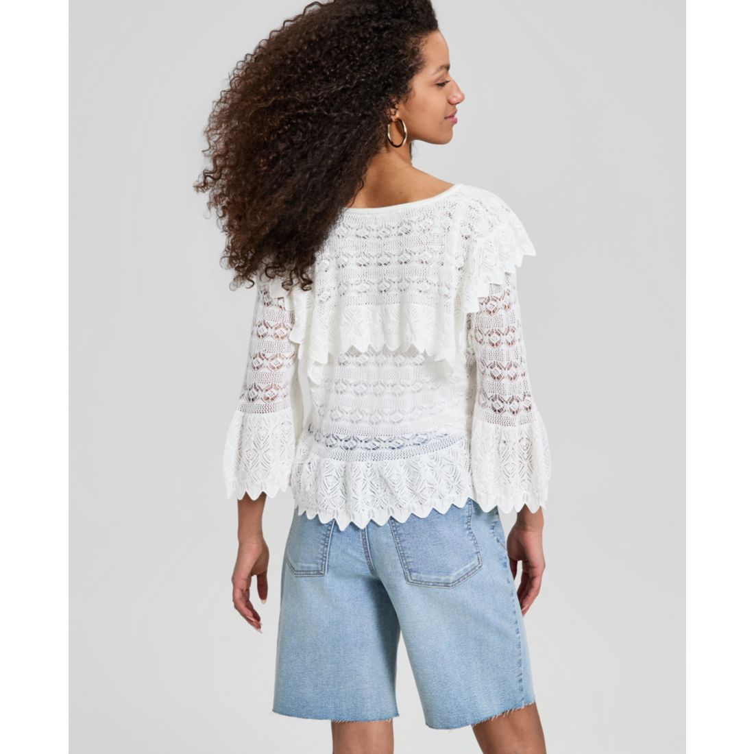 And Now This Women's Pointelle-Knit Cape-Back Cardigan, Macy's Exclusive
