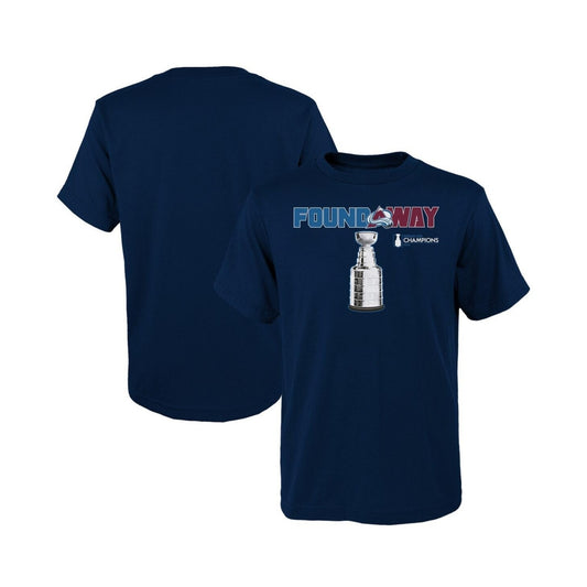 Big Boys Fanatics Navy Colorado Avalanche 2022 Stanley Cup Champions Celebration T-shirt