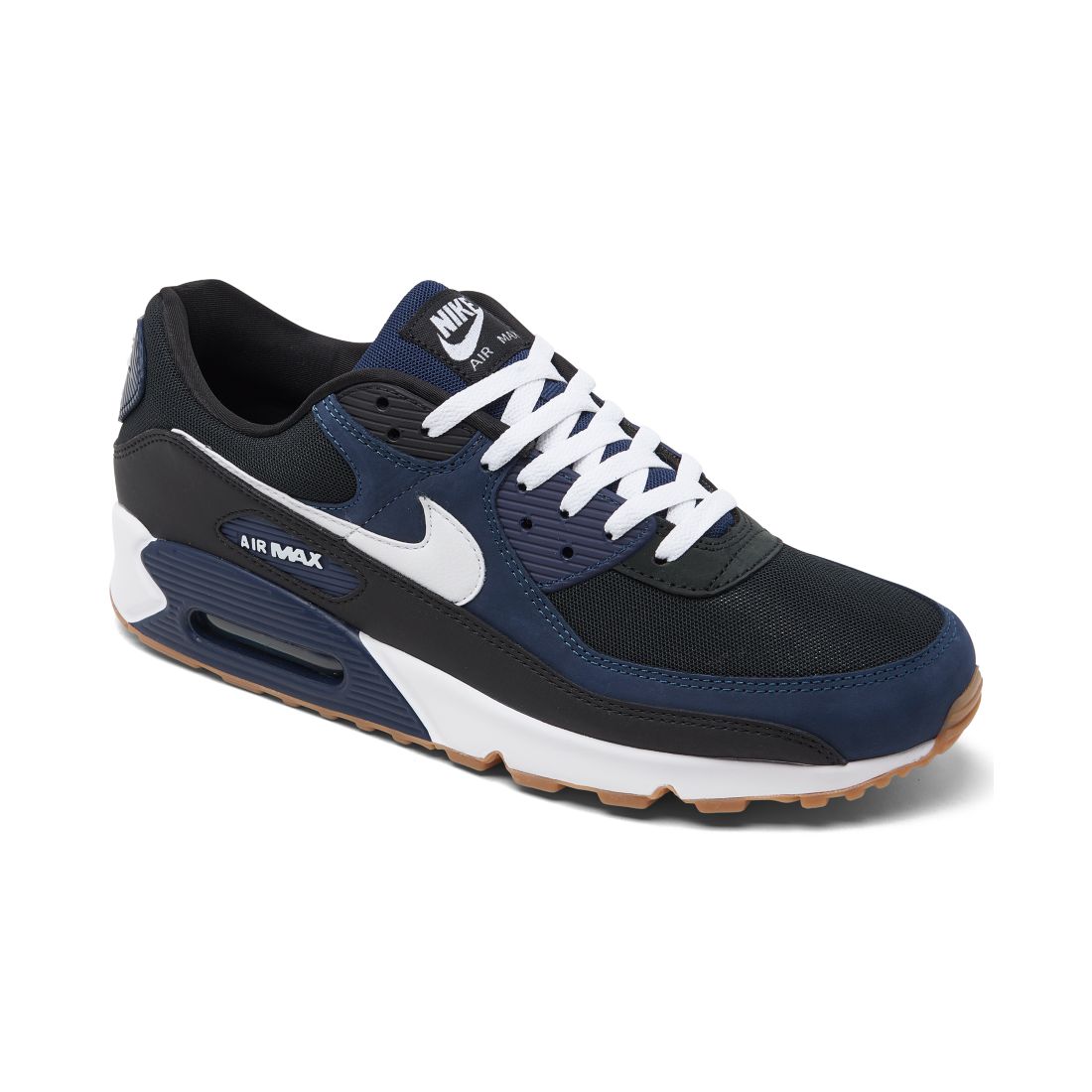 Nike Men's Air Max 90 Casual Sneakers from Finish Line - Navy, Black, White, Gum