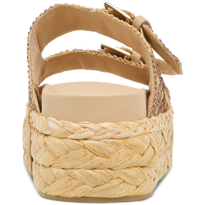 Dolce Vita Women's Falyn Platform Double Buckle Raffia Woven Footbed Sandals