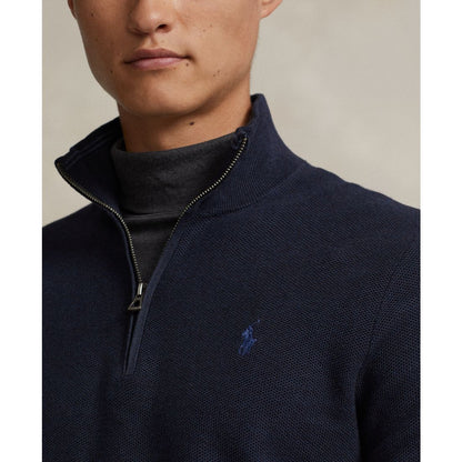 Polo Ralph Lauren Men's Mesh-Knit Cotton Quarter-Zip Sweater