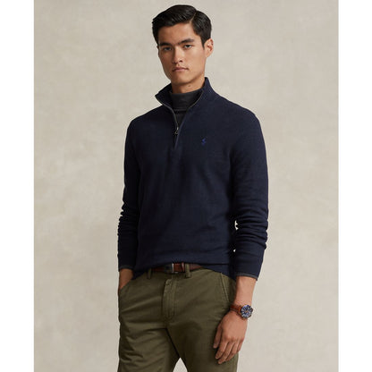 Polo Ralph Lauren Men's Mesh-Knit Cotton Quarter-Zip Sweater