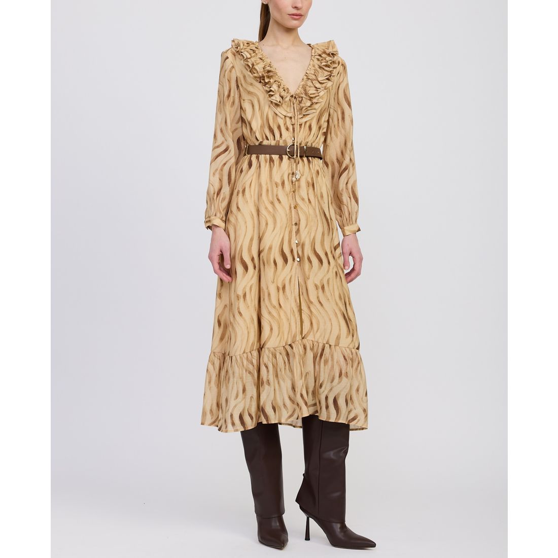 En Saison Women's Avayah Ruffle Midi Dress