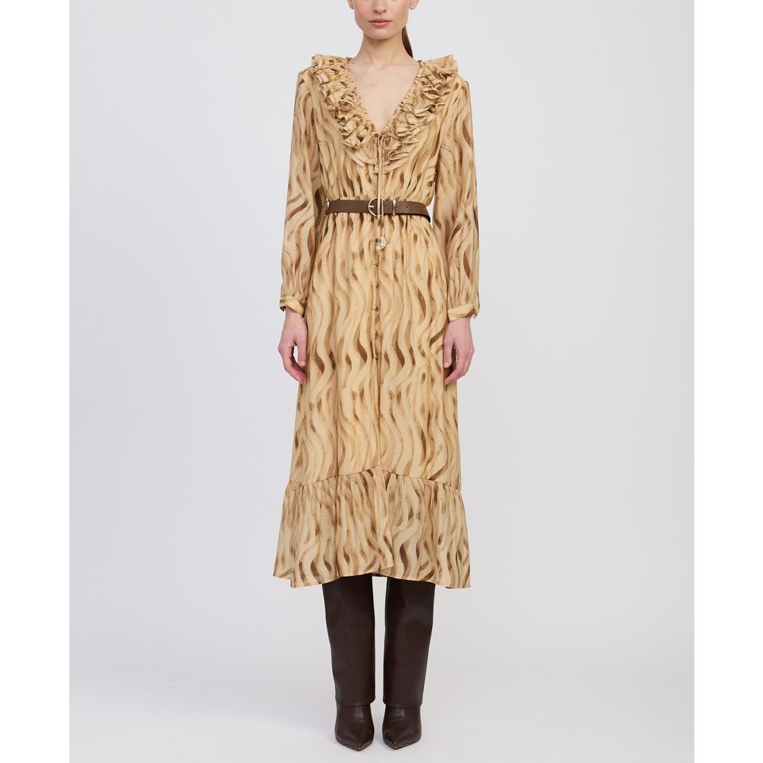 En Saison Women's Avayah Ruffle Midi Dress