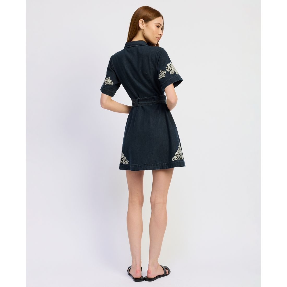 En Saison Women's Natalia Button Front Collared Mini Dress