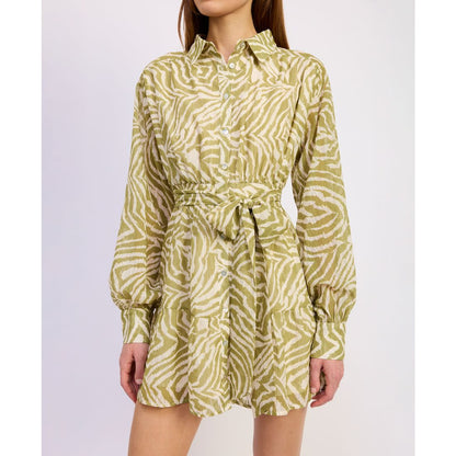 En Saison Women's Skylar Button Front Mini Dress