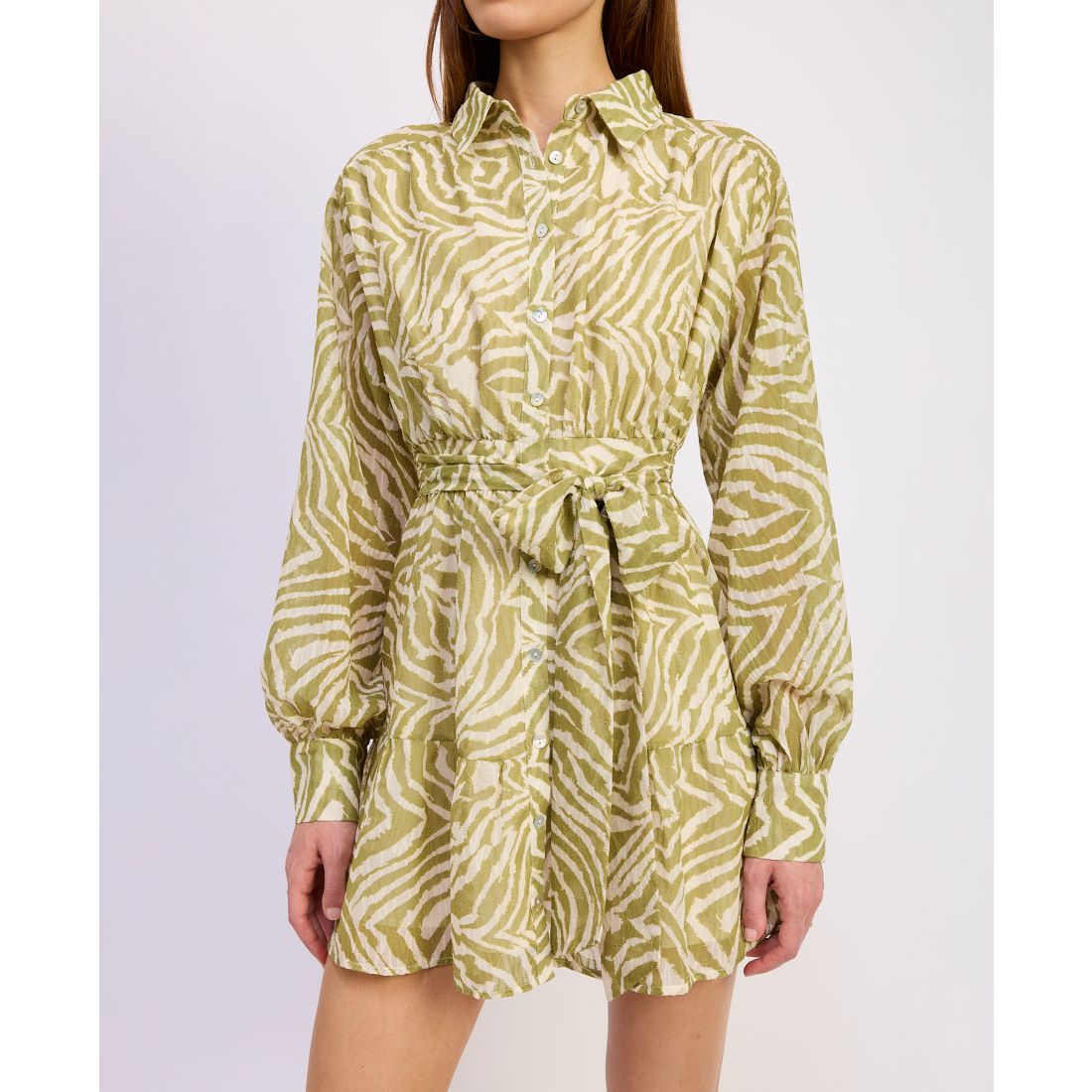En Saison Women's Skylar Button Front Mini Dress