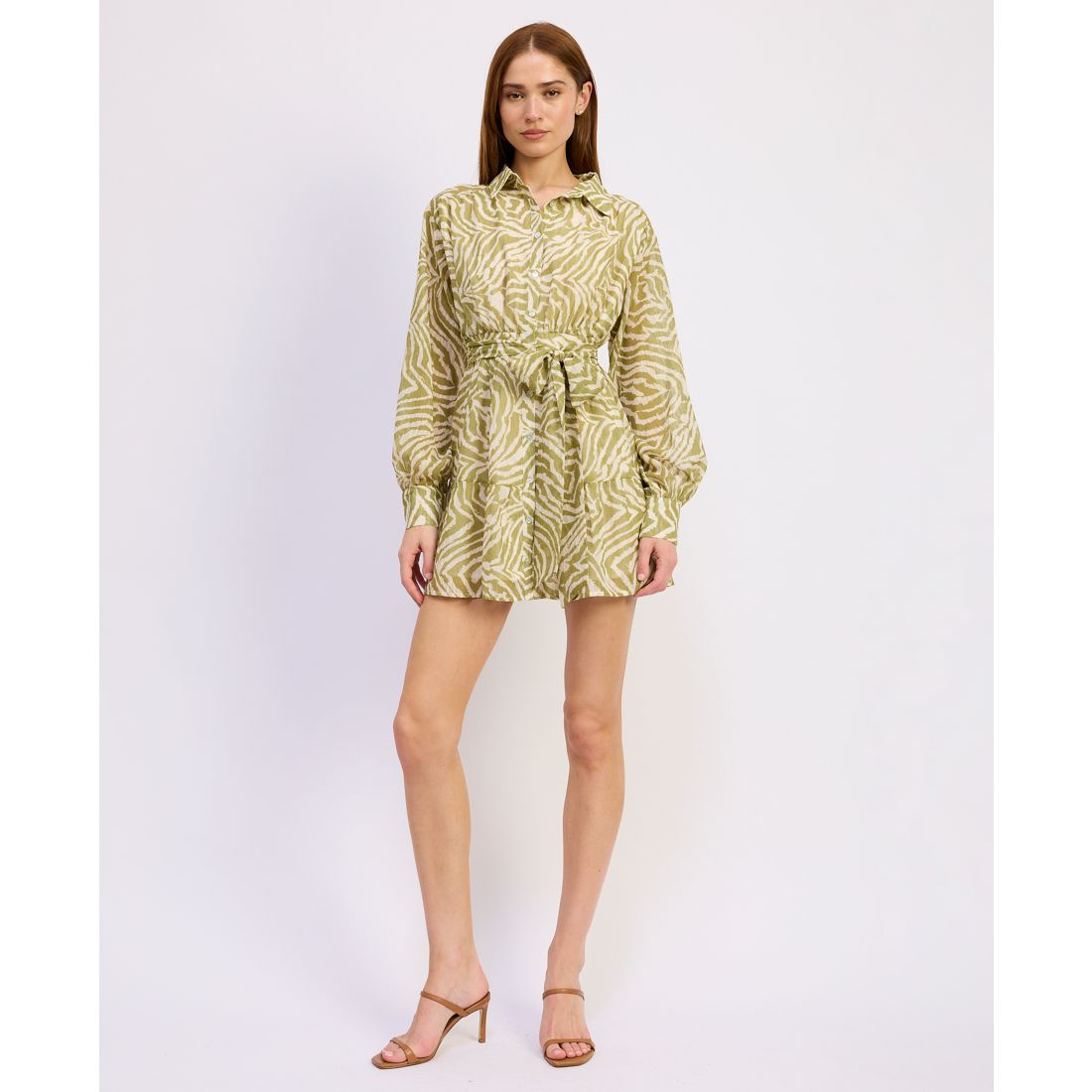 En Saison Women's Skylar Button Front Mini Dress