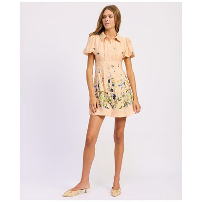 En Saison Women's Carrera Collared Mini Shirt Dress