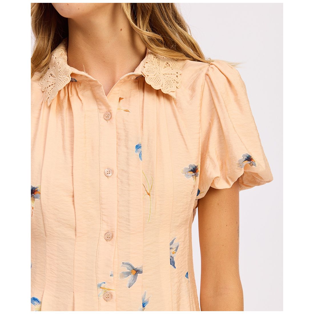 En Saison Women's Carrera Collared Mini Shirt Dress