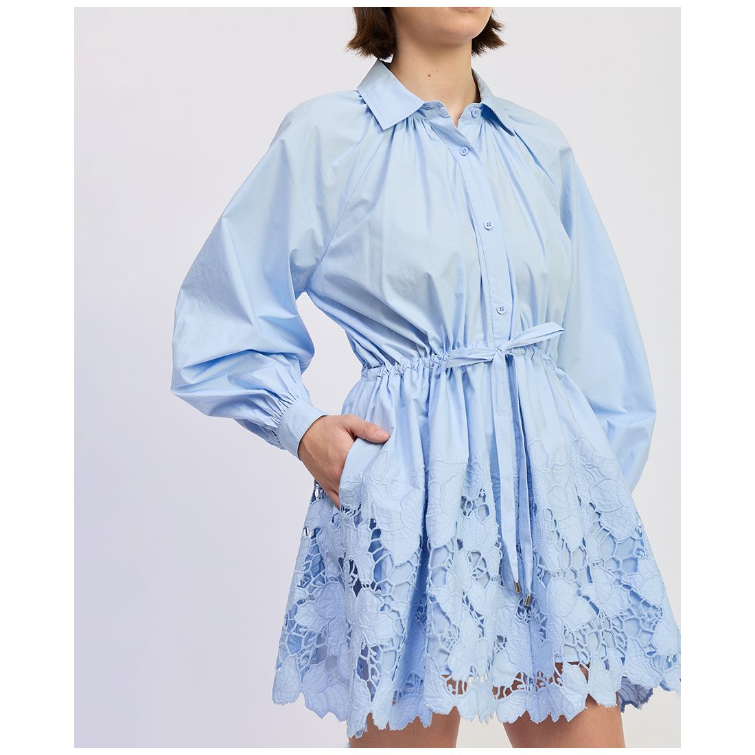 En Saison Women's Lucy Collared Long-Sleeve Mini Dress