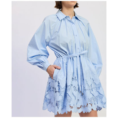 En Saison Women's Lucy Collared Long-Sleeve Mini Dress