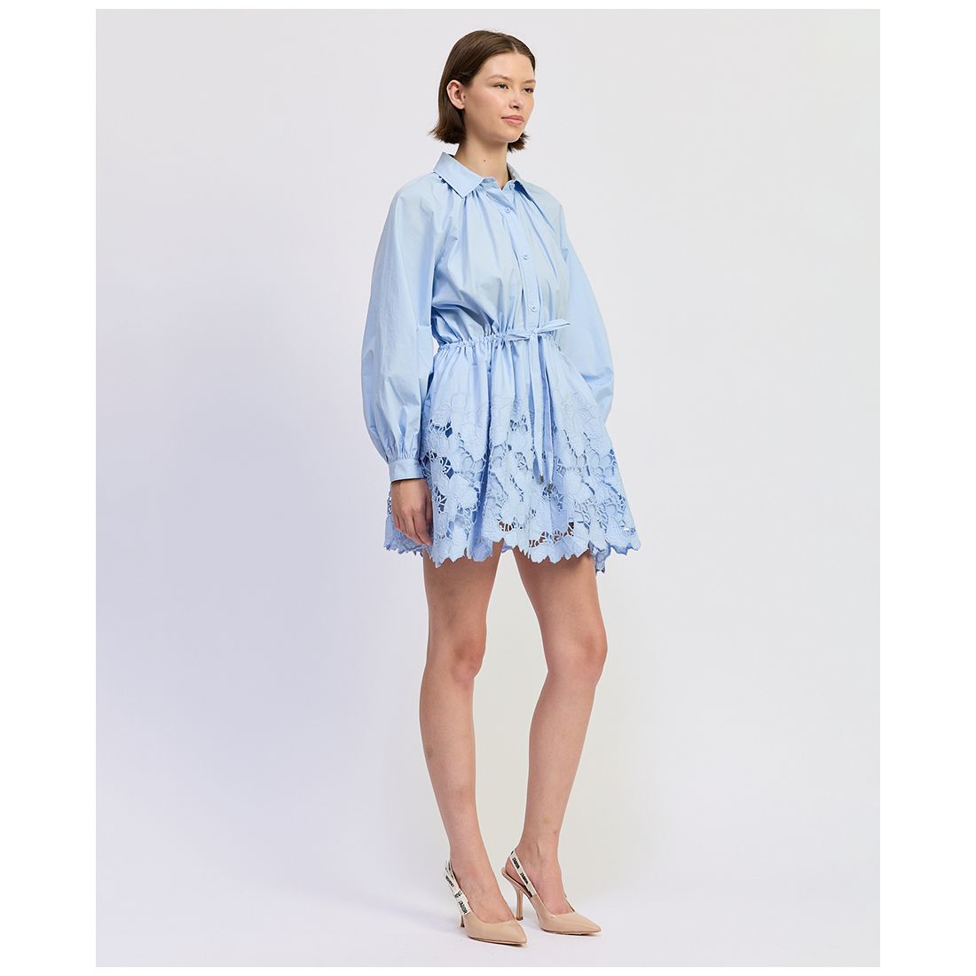 En Saison Women's Lucy Collared Long-Sleeve Mini Dress