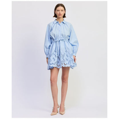 En Saison Women's Lucy Collared Long-Sleeve Mini Dress