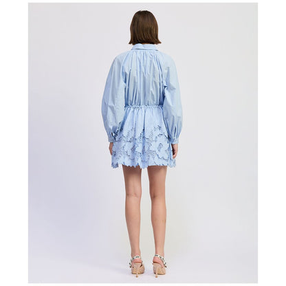 En Saison Women's Lucy Collared Long-Sleeve Mini Dress