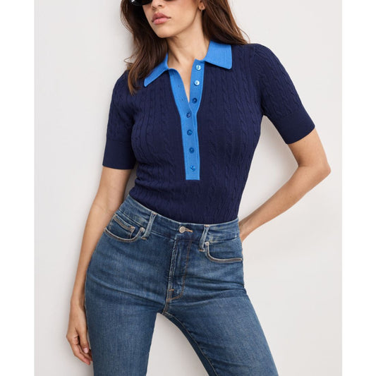 Good American Women's Cable Knit Button Up Bodysuit