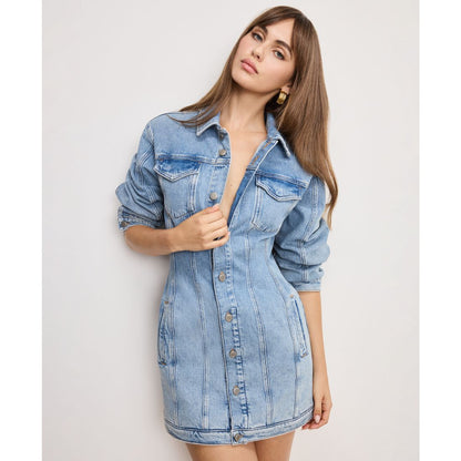 Good American Women's Barrel Long Sleeve Mini Dress