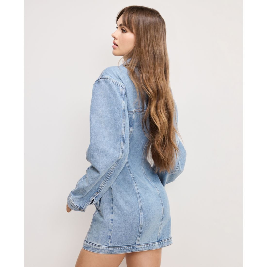 Good American Women's Barrel Long Sleeve Mini Dress