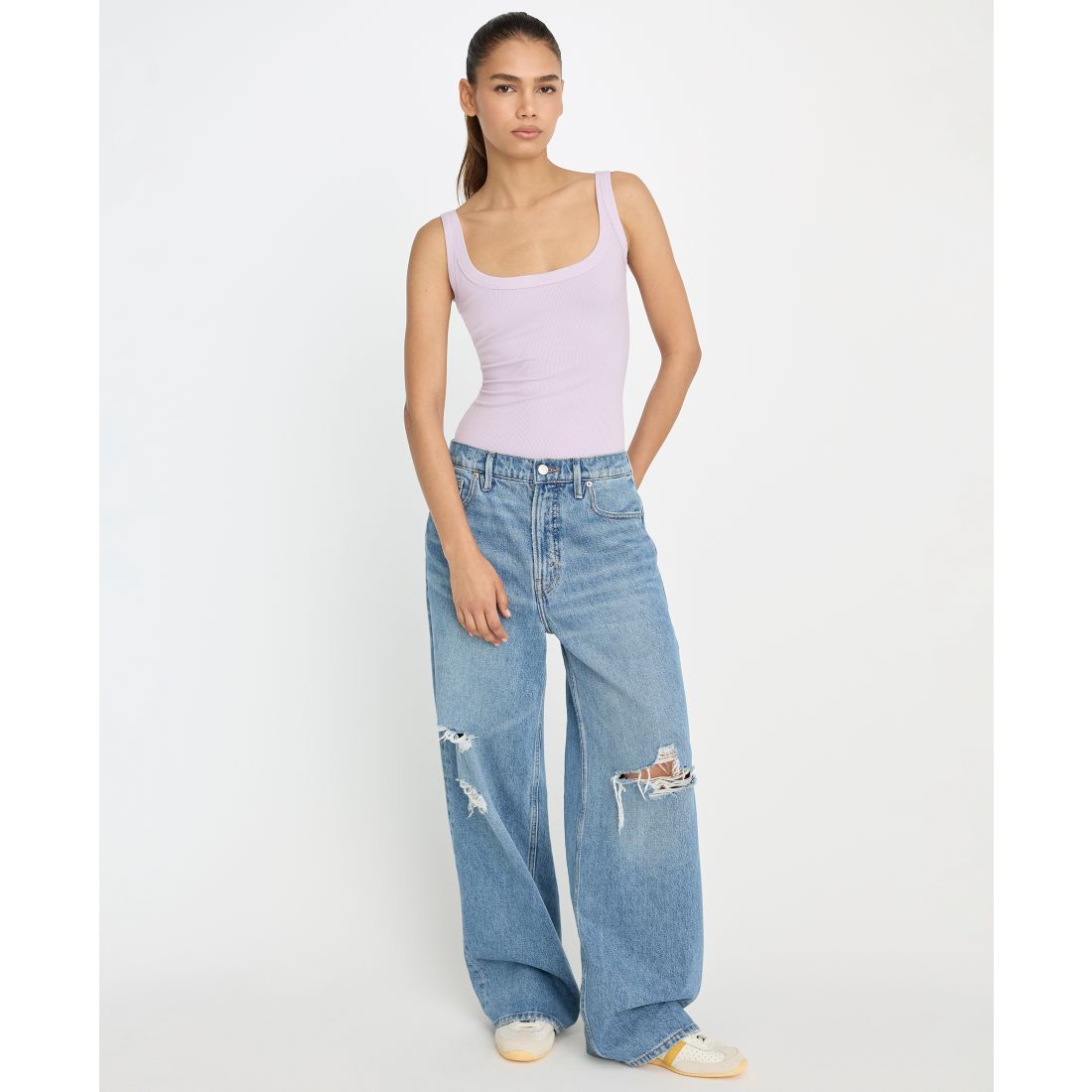 Good American Women's Ribbed Tank Bodysuit