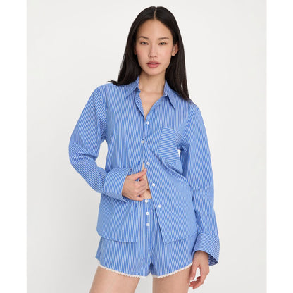 Good American Women's Classic Long-Sleeve Boxy Shirt, Regular & Plus Size