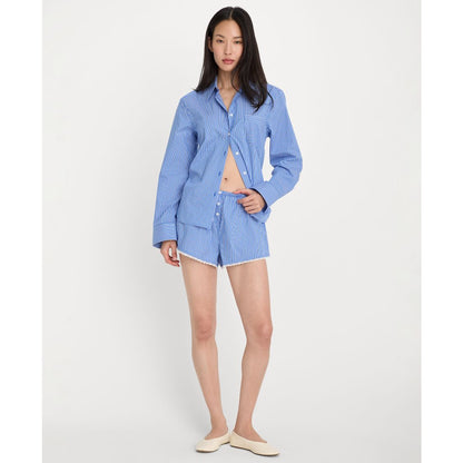 Good American Women's Classic Long-Sleeve Boxy Shirt, Regular & Plus Size