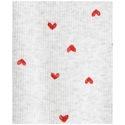 Carter's Girls Toddler 2T-5T 2-Piece Valentine's Day Long-Sleeve T-Shirt and Leggings Set - Red, Ivory