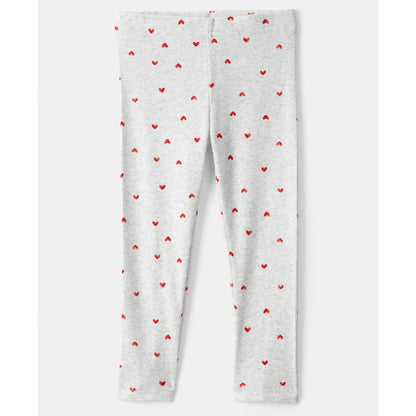 Carter's Girls Toddler 2T-5T 2-Piece Valentine's Day Long-Sleeve T-Shirt and Leggings Set - Red, Ivory