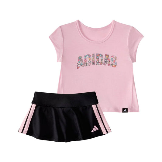 adidas Baby Girls 2-Piece Pleated T-Shirt and Flounce Skort Set