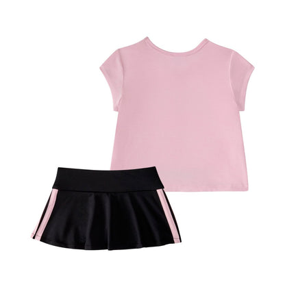 adidas Baby Girls 2-Piece Pleated T-Shirt and Flounce Skort Set