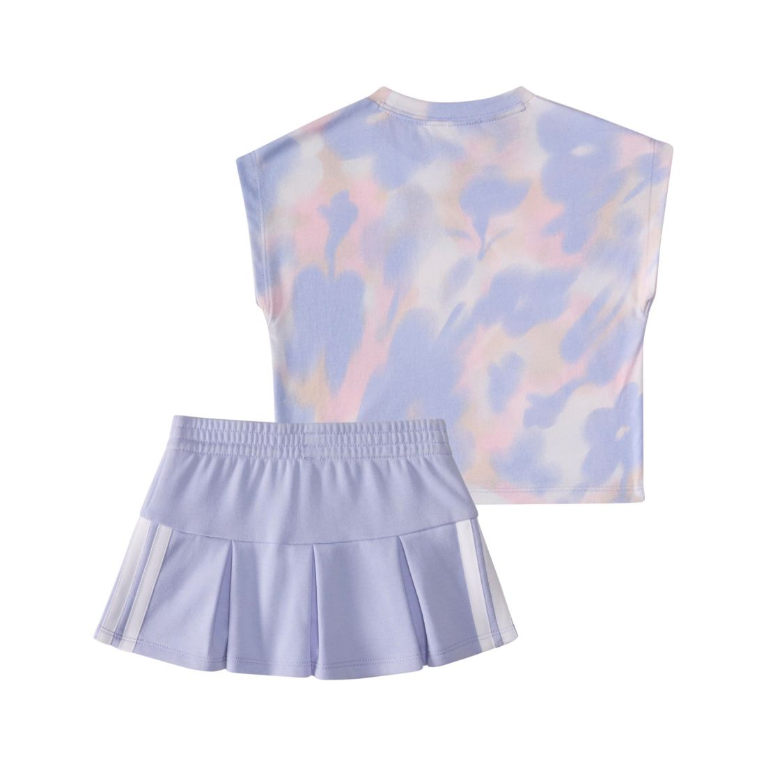 adidas Baby Girls 2-Piece Printed Sleeveless Box T-Shirt and French Terry Skort Set