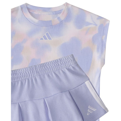 adidas Baby Girls 2-Piece Printed Sleeveless Box T-Shirt and French Terry Skort Set